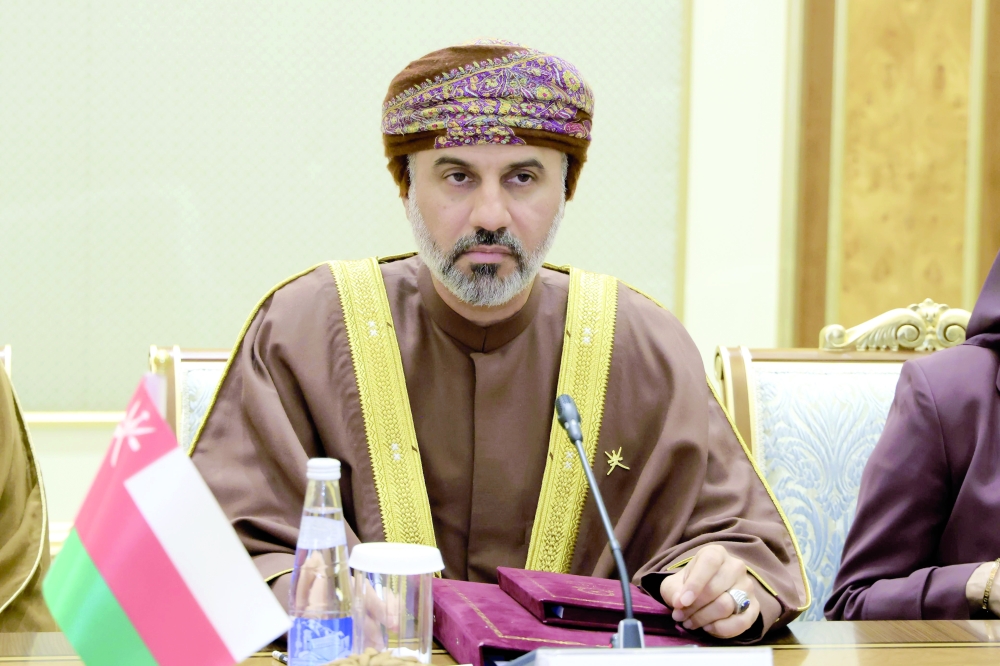 Khalid bin Hilal al Maawali, Chairman of Majlis Ash’shura, is leading Oman's delegation