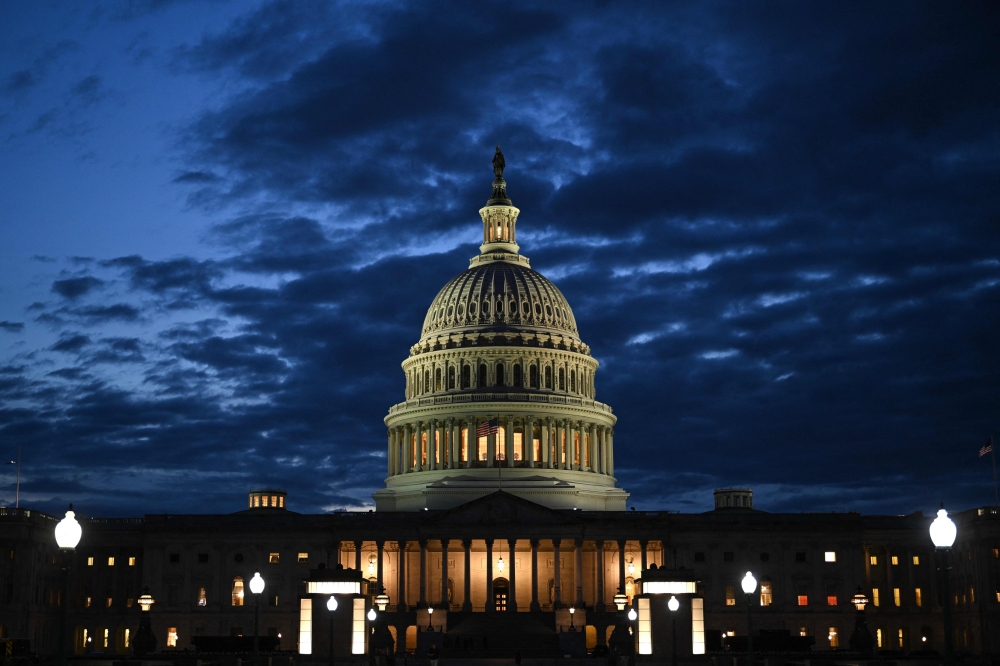 The US Capitol at evening twilight in Washington. — AFP