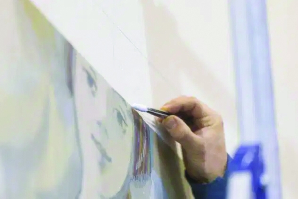 Previously hidden Richter mural partially unveiled in Dresden