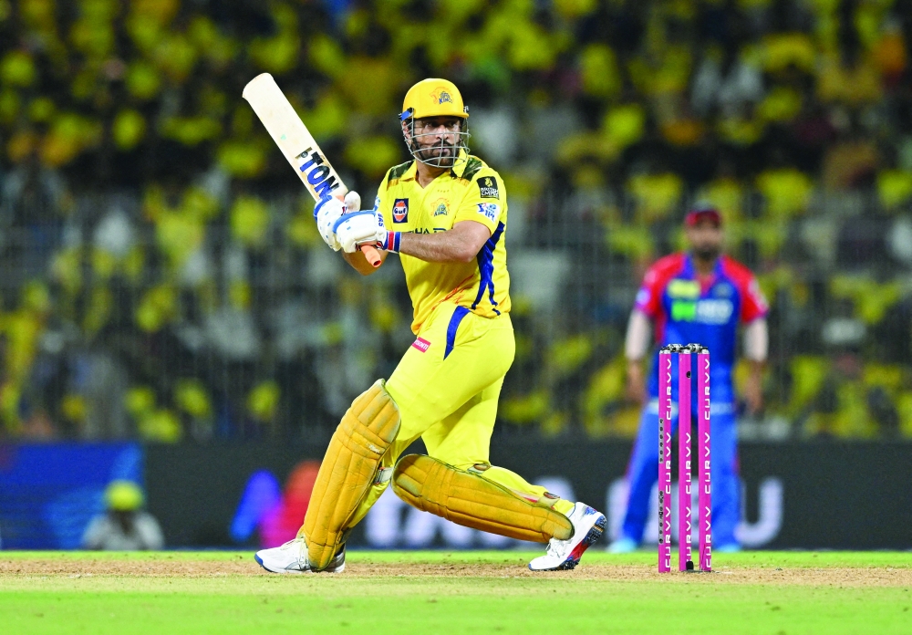 Chennai Super Kings' MS Dhoni in action. — Reuters