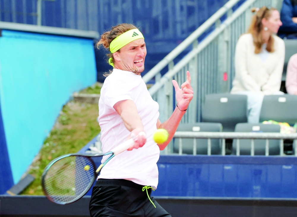 Germany's Alexander Zverev in action during a match against France's Alexandre Muller. — Reuters
