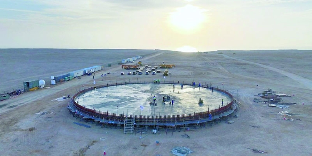 Construction work underway at ACME’s green hydrogen and ammonia project in Duqm SEZ.