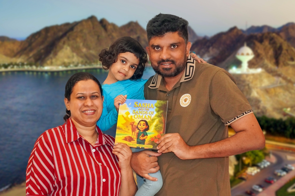 Authors Dinesh Deckker and Subhashini Sumanasekara with daughter Sasha