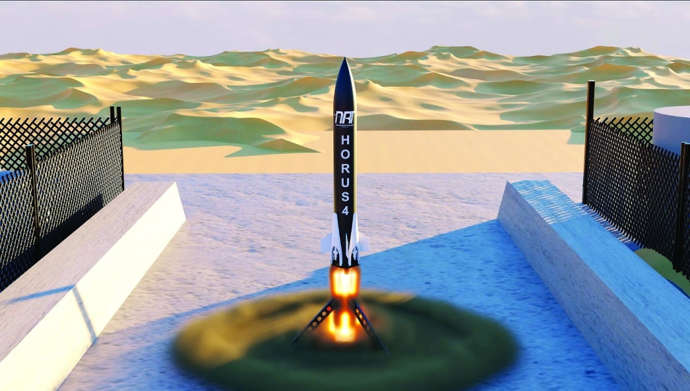 Rendered image of the Horus 4 rocket.