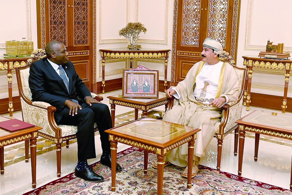 Gen Sultan bin Mohammed al Numani, Minister of the Royal Office, holds talks with David Lammy