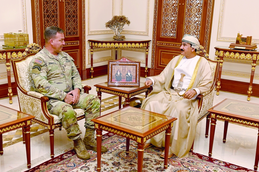 Gen Sultan bin Mohammed al Numani, Minister of the Royal Office, holds talks with Gen Michael E Kurilla