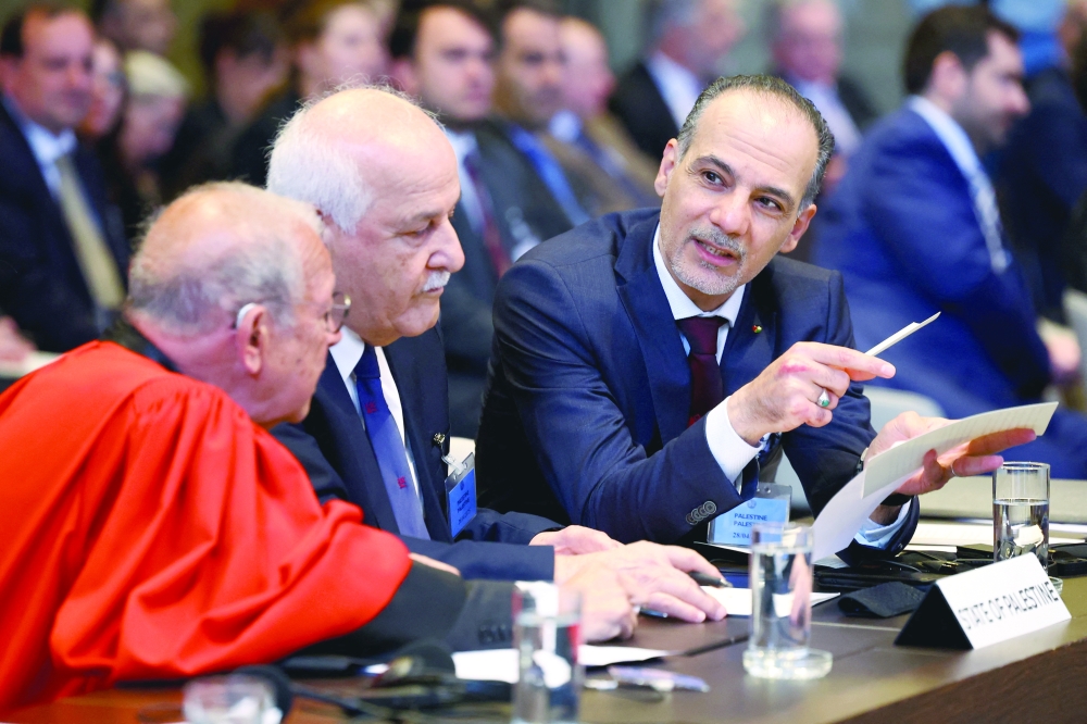 Ammar Hijazi, ambassador and permanent Palestinian representative to international organisations in the Netherlands, speaks on the day of a hearing at ICJ in the ongoing case regarding Israel's occupation of Palestinian territories, in The Hague. - Reuters