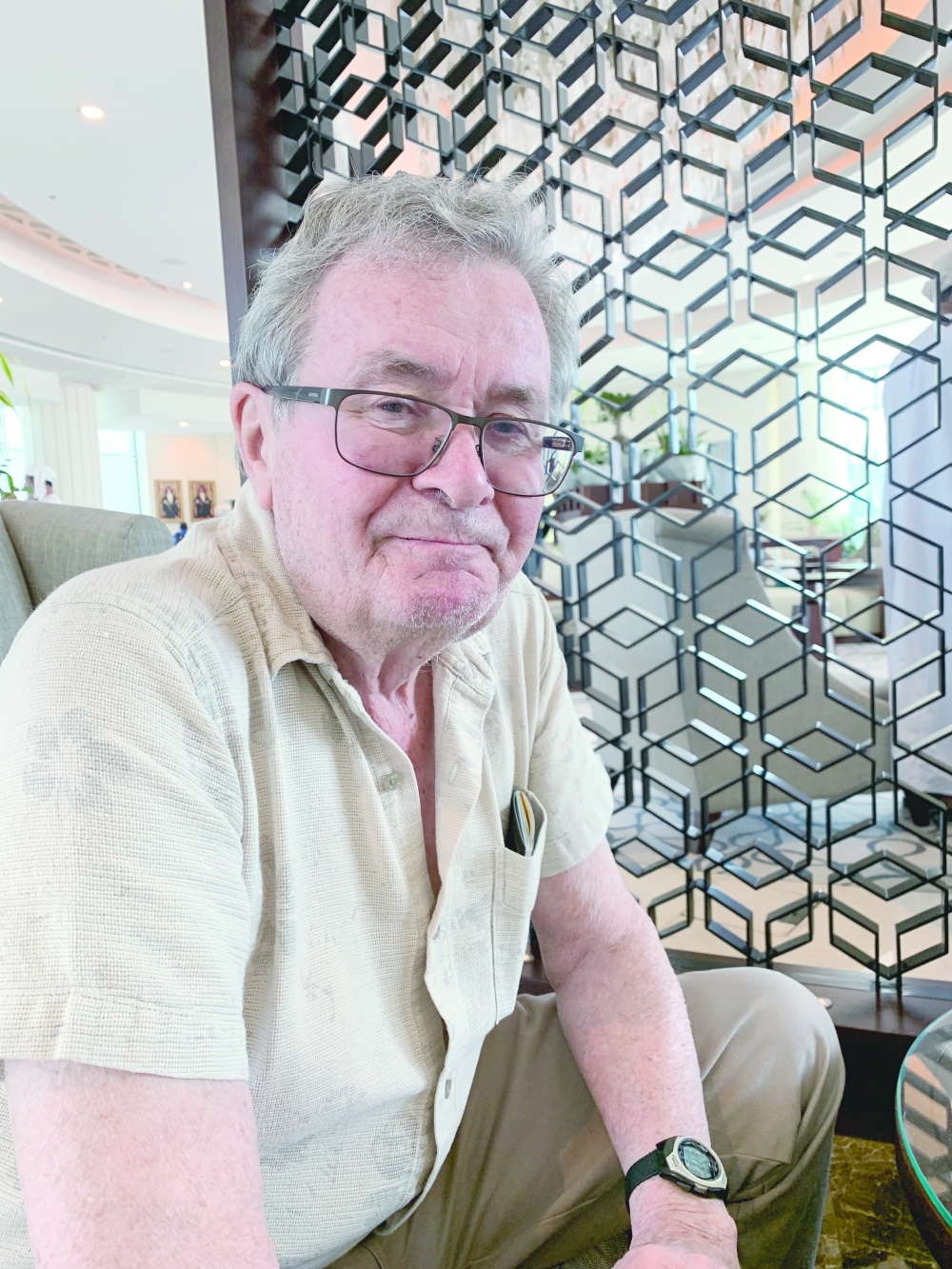 Professor Clive Douglas Holes on visit at the 29th Muscat International Book Fair