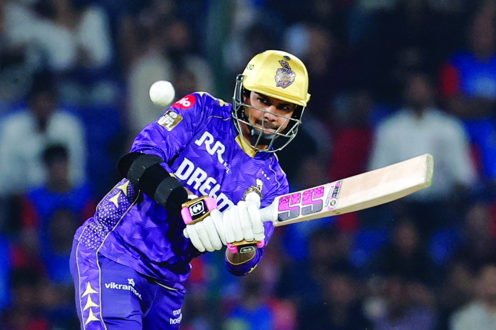 Kolkata’s Sunil Narine in action. — Reuters