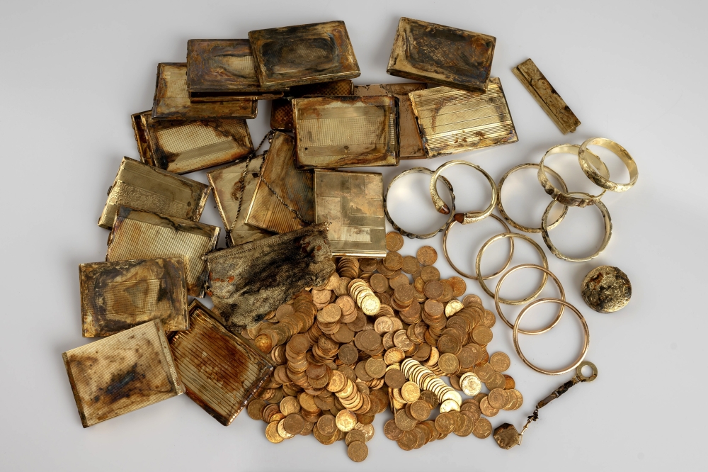 A treasure trove found by two hikers hidden in the foothills of the Krkonose Mountains in the Czech Republic in February 2025. (Museum of Eastern Bohemia via The New York Times) 