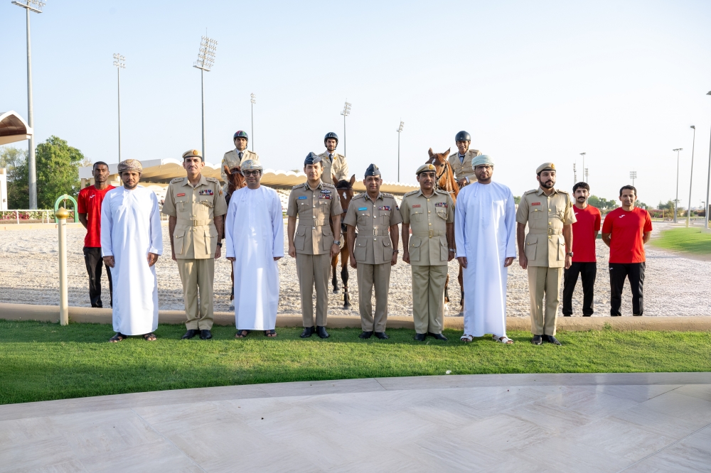 Oman Military Equestrian team before traveling   