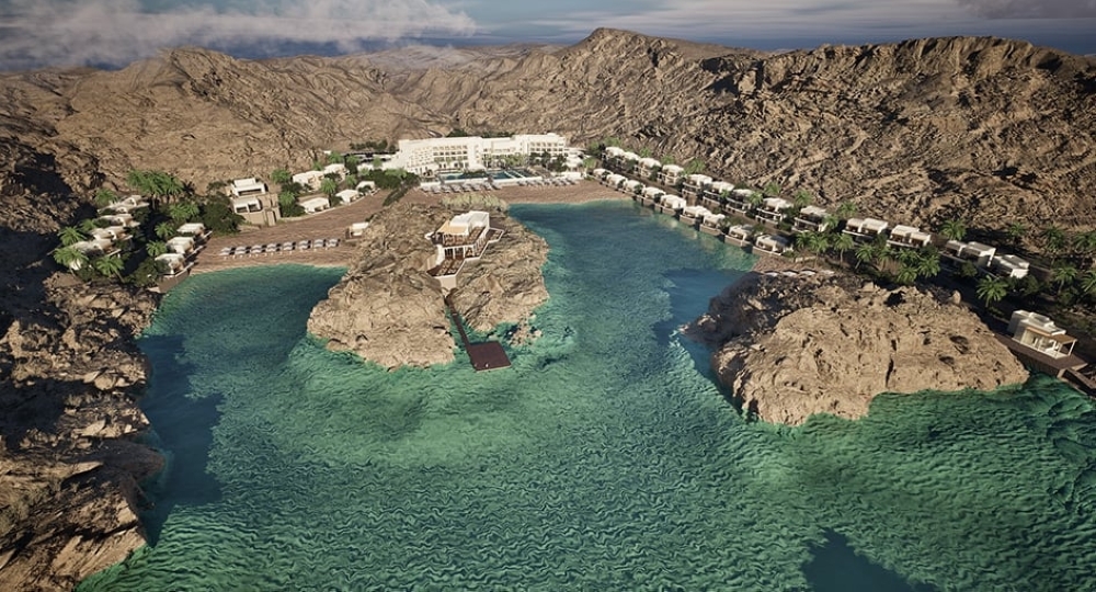 Illustration of a new resort development under construction at Bandar Al Khairan.