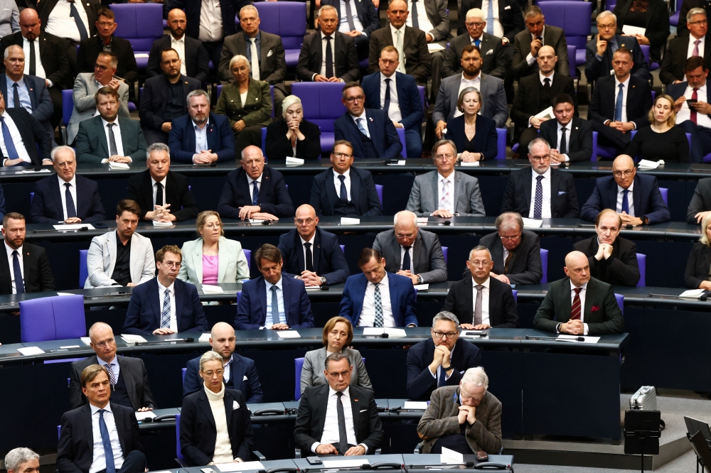 Far-right Alternative for Germany (AfD) co-leaders and other members attend at the parliament, in Berlin. — Reuters 