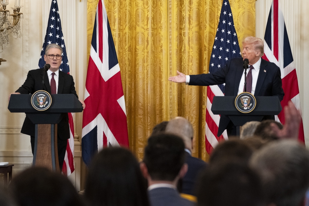 President Donald Trump, right, and Prime Minister Keir Starmer of the United Kingdom 