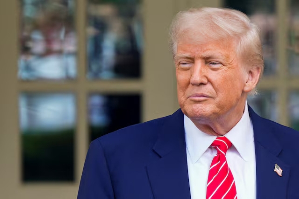 U.S. President Donald Trump looks on as he gives remarks outside the West Wing at the White House in Washington, DC, US. — Reuters