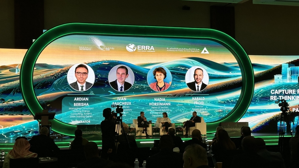 Ivan Faucheux, Commissioner at the French Energy Regulatory Commission, with fellow panelists at the ERRA Annual Conference in Muscat last week
