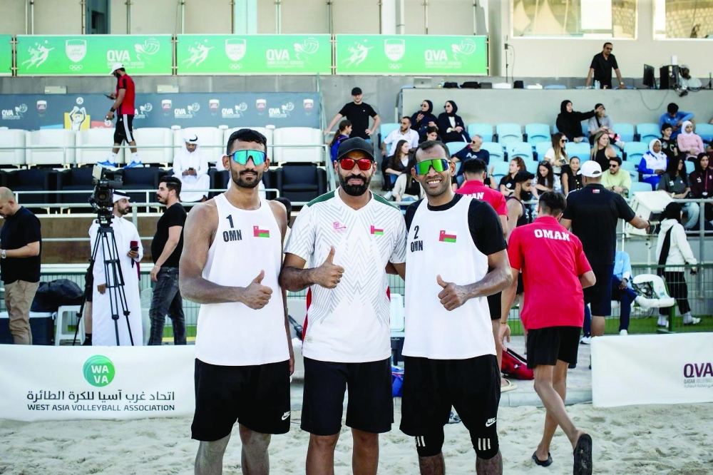 Oman players celebrate after winning the championship 