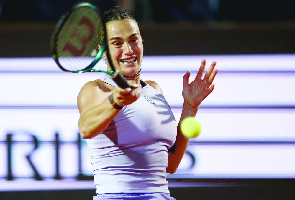 Belarus' Aryna Sabalenka in action during her round of 16 match against Ukraine's Marta Kostyuk. — Reuters
