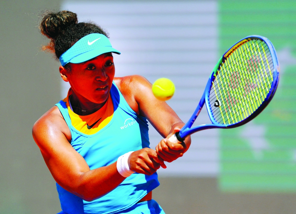 Japan's Naomi Osaka in action during her round of 16 match against Peyton Stearns of the US. — Reuters