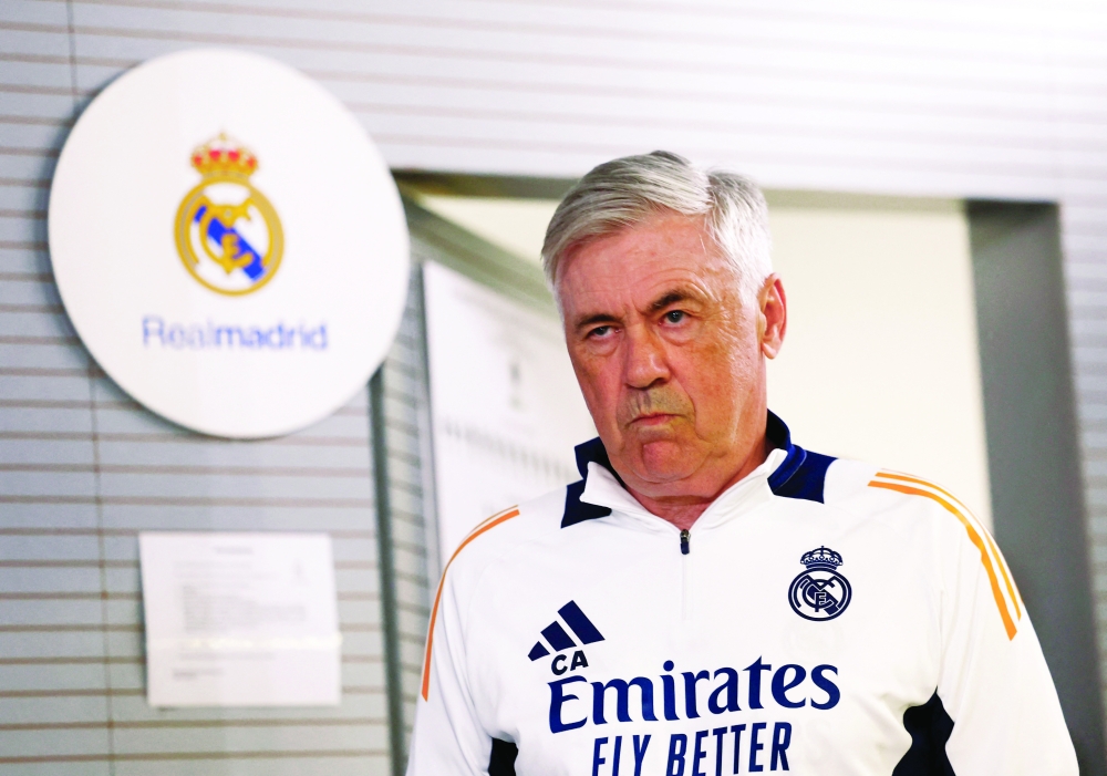 Real Madrid coach Carlo Ancelotti during a press conference. — Reuters