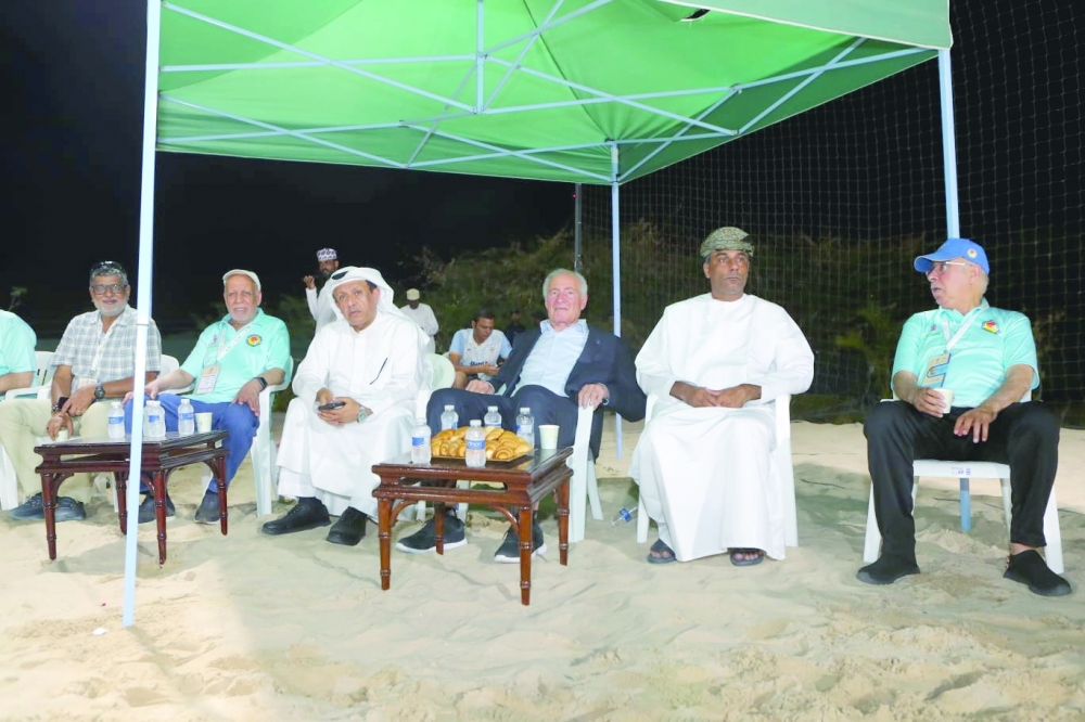 International Handball Federation President Dr Hassan Moustafa attends a match in Muscat.