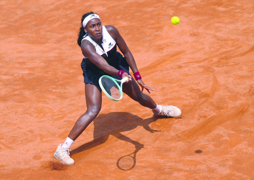Coco Gauff of the US in action during her quarterfinal match against Russia's Mirra Andreeva. — Reuters
