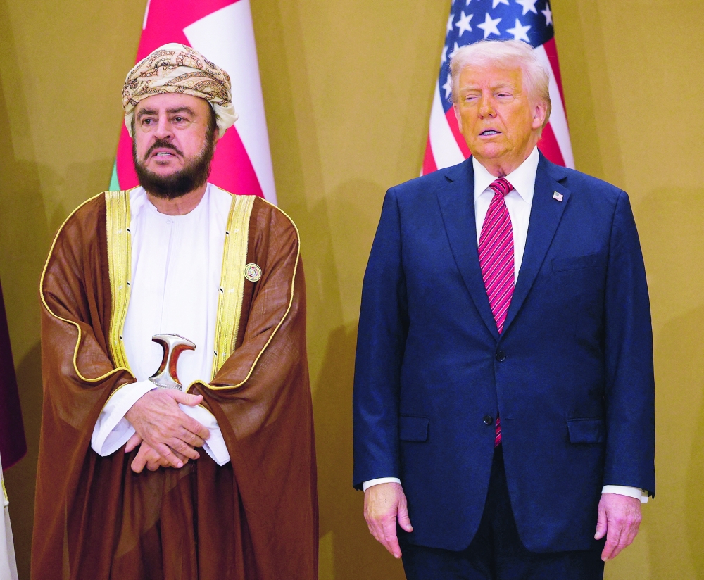 HH Sayyid Asaad bin Tarik al Said with US President Donald Trump at the Gulf-US Summit in Riyadh on Wednesday.