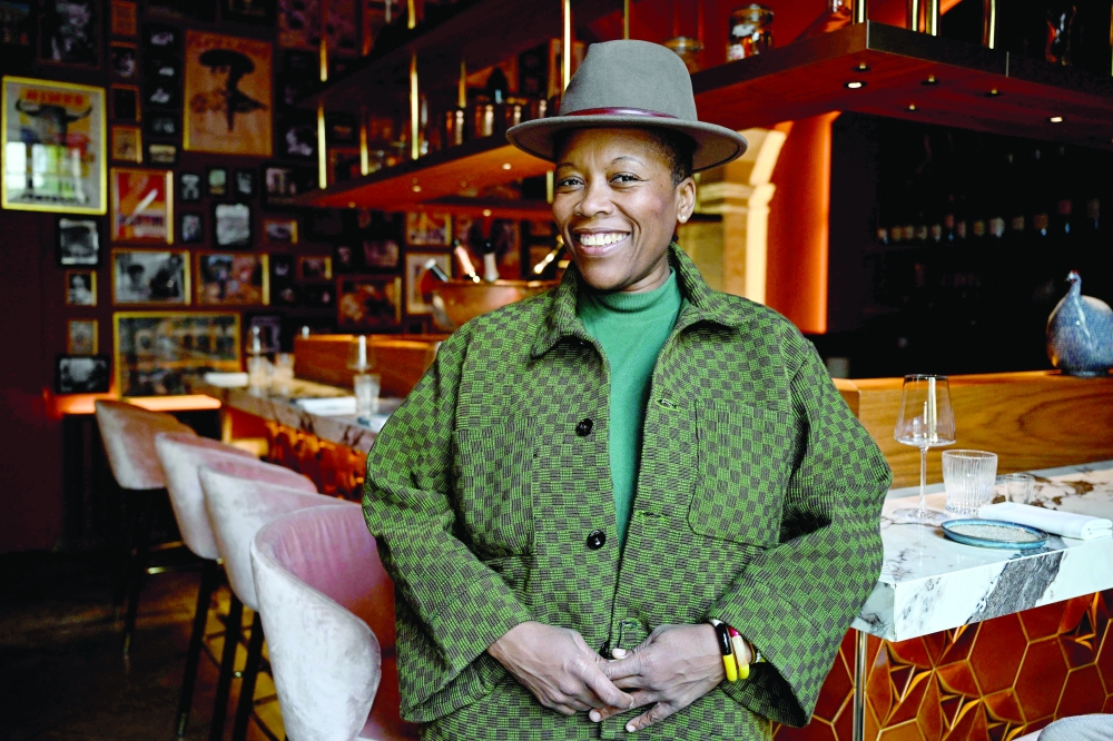 Franco Beninese Georgiana Viou, chef at the one-star Michelin Restaurant Rouge within the Margaret Hotel Chouleur in Nimes, poses during a photo session on March 21, 2025. 