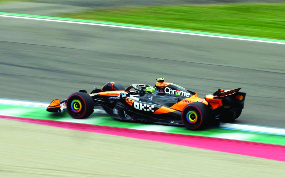 McLaren's Lando Norris during practice. — Reuters