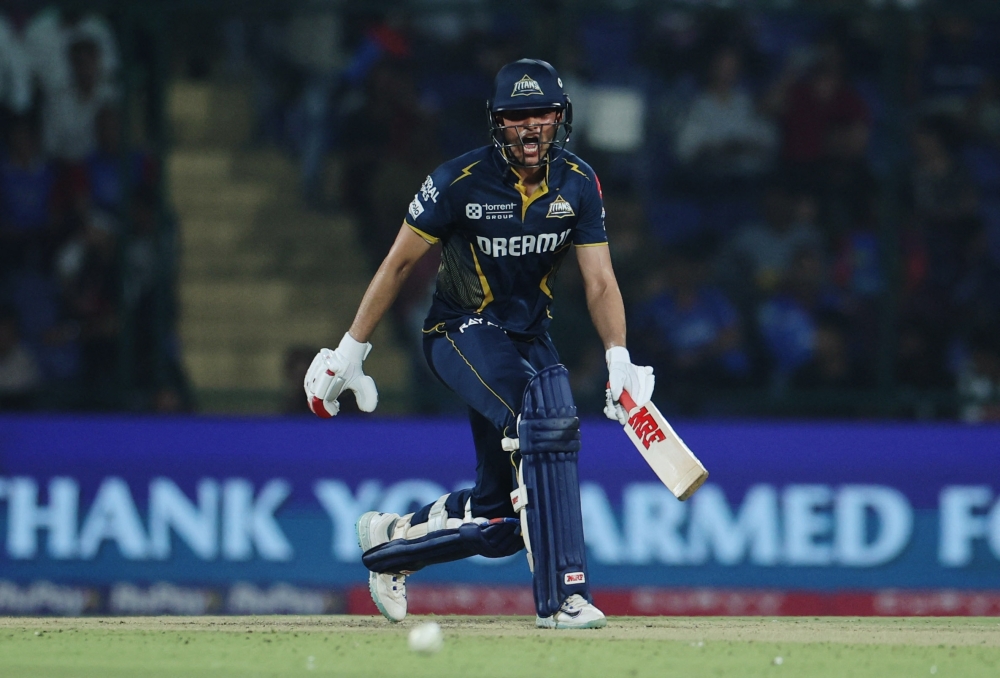 Gujarat Titans' Shubman Gill in action. — Reuters