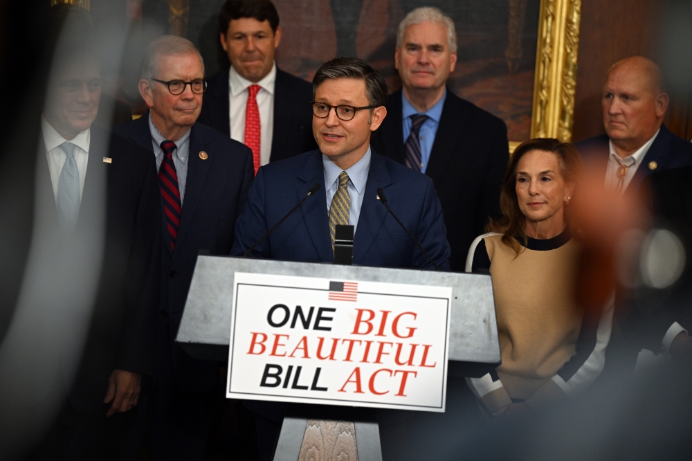 House Speaker Mike Johnson (R-La.) speaks to reporters at the Capitol in Washington on Thursday morning, May 22, 2025, after the House narrowly passed a wide-ranging bill to deliver President Donald Trumps domestic agenda. (Kenny Holston/The New York Times)