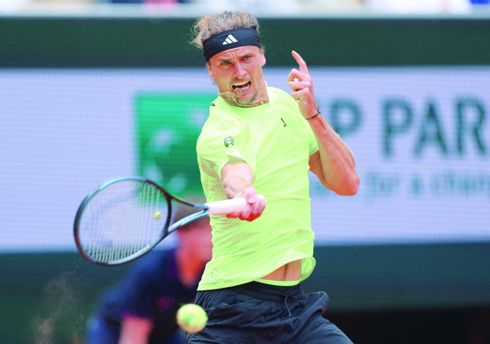 Zverev in action during his first round match. — Reuters