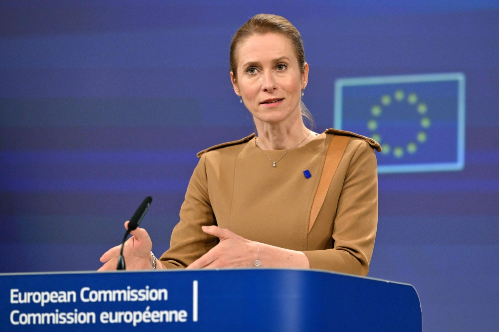EU High Representative Kaja Kallas gives a press conference, in Brussels. — Reuters 