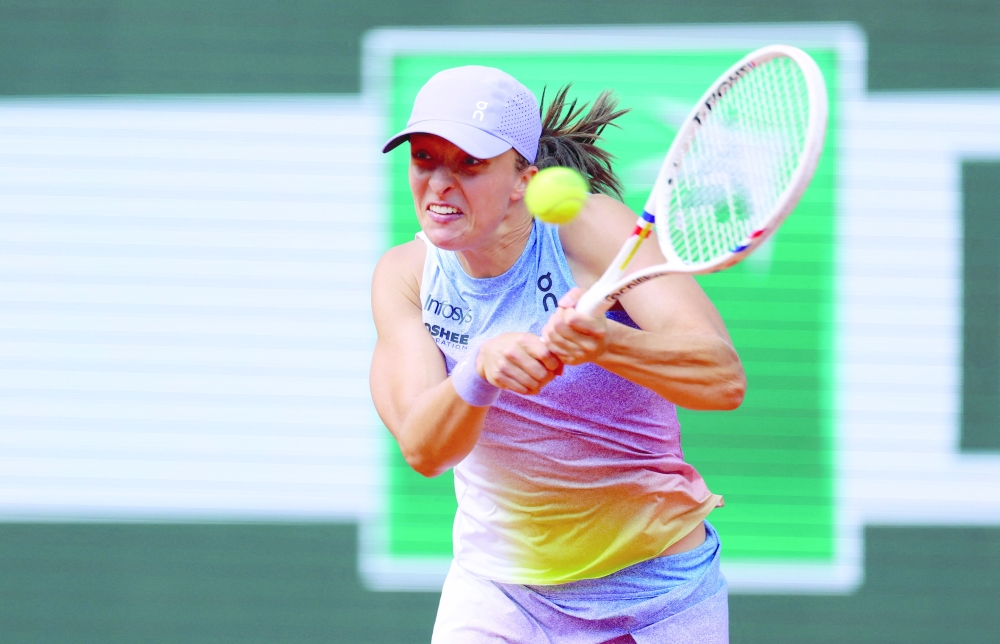 Swiatek in action during her second round match. — Reuters