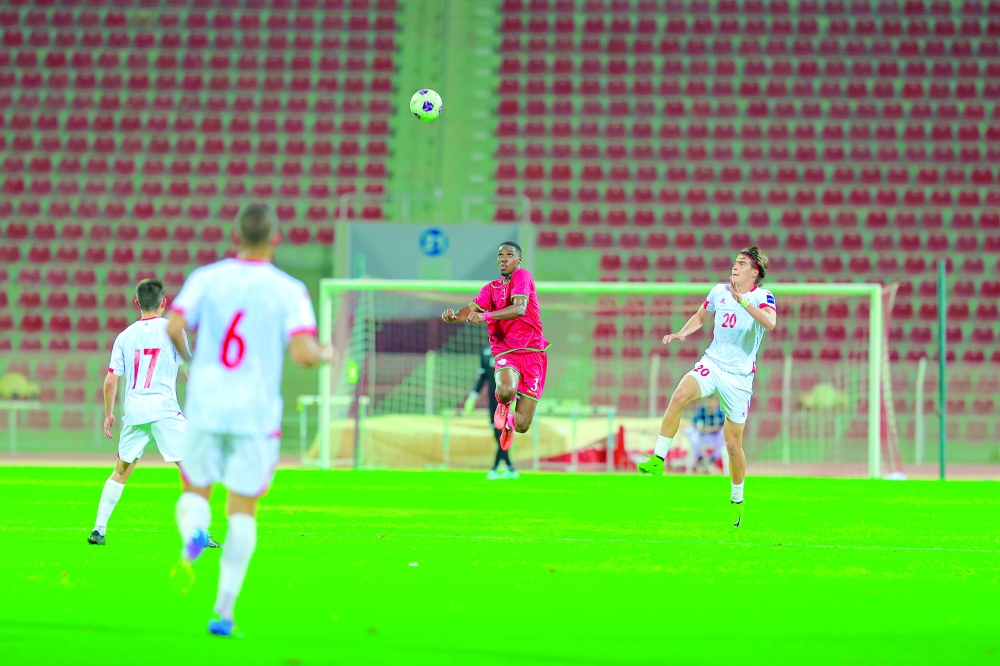 Oman and Lebanon players in action
