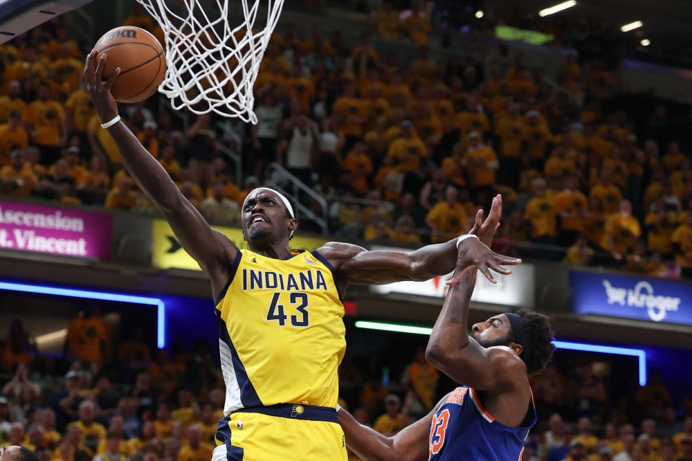 Pascal Siakam (43) shoots the ball against New York Knicks centre Mitchell Robinson (23). — Reuters

