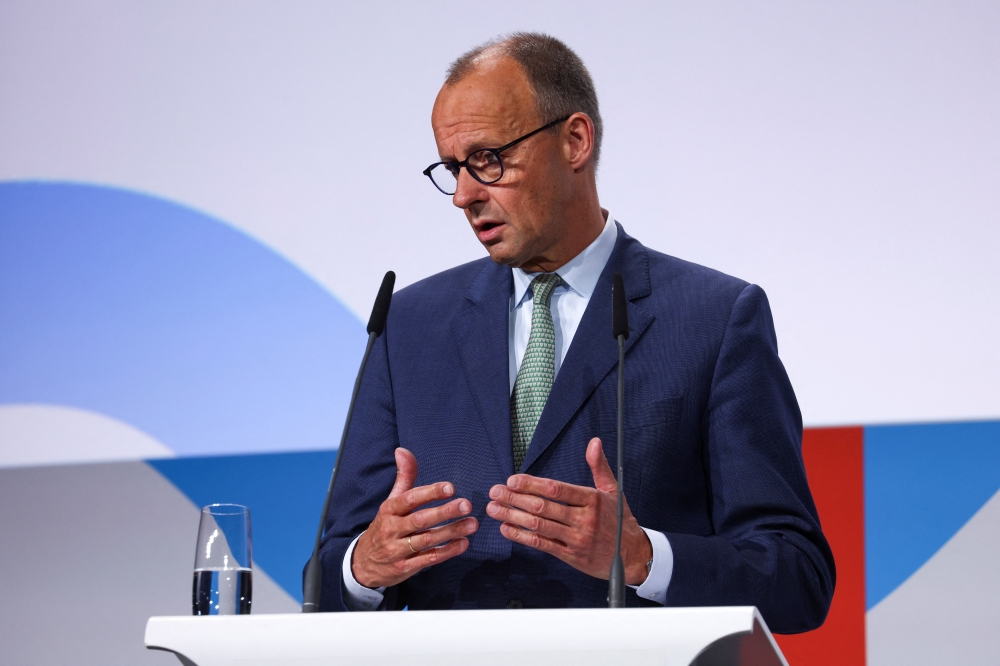 German Chancellor Friedrich Merz delivers a speech, in Berlin. — AFP 