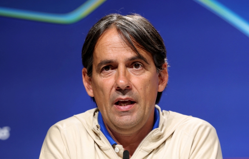 Soccer Football - Champions League - Final - Inter Milan Press Conference - Allianz Arena, Munich, Germany - May 30, 2025 Inter Milan coach Simone Inzaghi during the press conference Alexander Hassenstein/UEFA/Handout via REUTERS  ATTENTION EDITORS - THIS IMAGE HAS BEEN SUPPLIED BY A THIRD PARTY. NO RESALES. NO ARCHIVES
