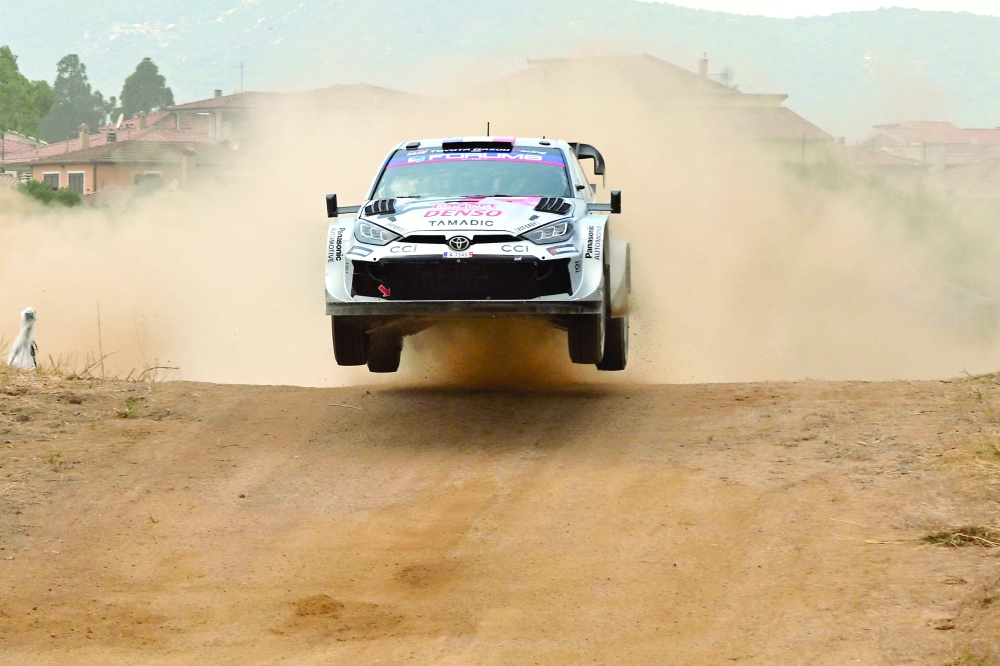 France's Sebastien Ogier and co-driver France's Vincent Landais steer their Toyota GR Yaris Rally1 Hybrid. — AFP 