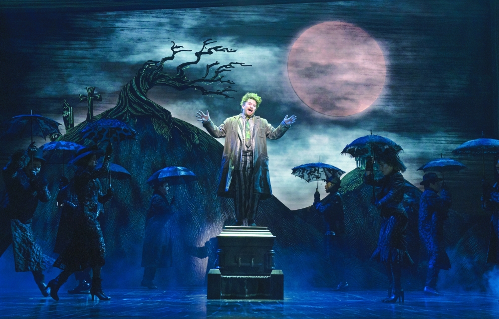 Alex Brightman in the musical "Beetlejuice" at the Winter Garden Theater, in New York, March 21, 2019. (Sara Krulwich/The New York Times)