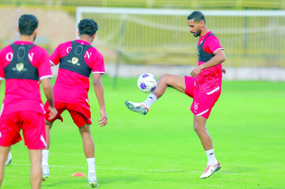 Oman players during the training session 