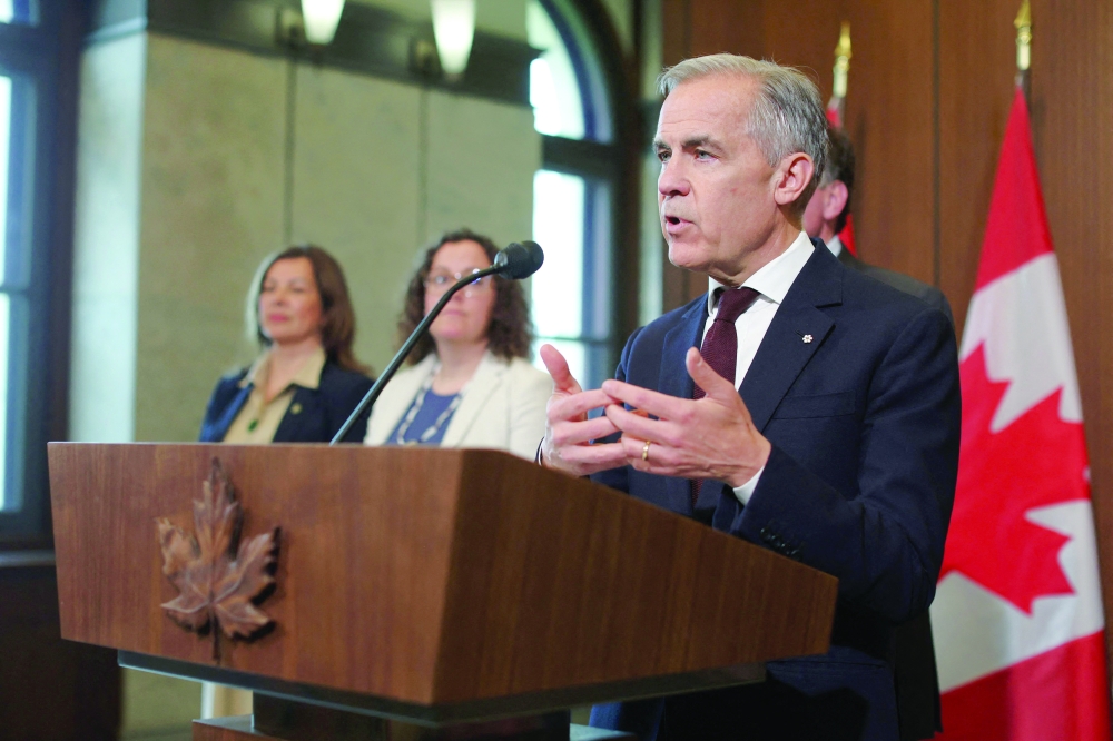 Canada's Prime Minister Mark Carney speaks during a news conference, in Ottawa. — AFP