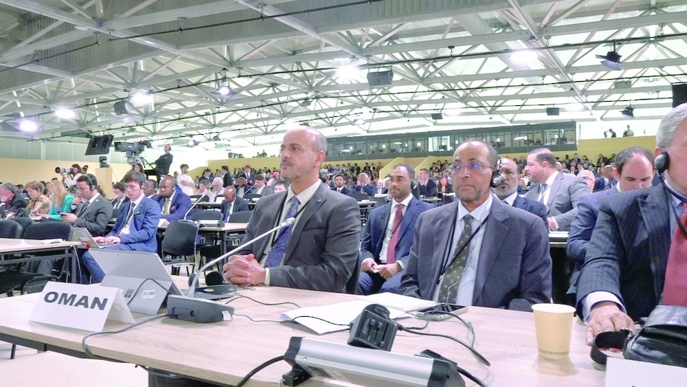 Dr Abdullah bin Ali al Amri takes part in the third United Nations Ocean Conference (UNOC3) held in Nice, France, on Wednesday. — ONA