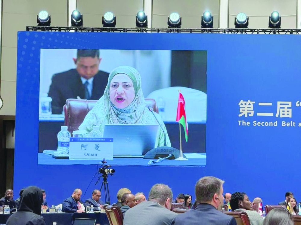 The Omani delegation is headed by Dr Rahma bint Ibrahim al Mahrouqiyah, Minister of Higher Education, Research and Innovation. — ONA