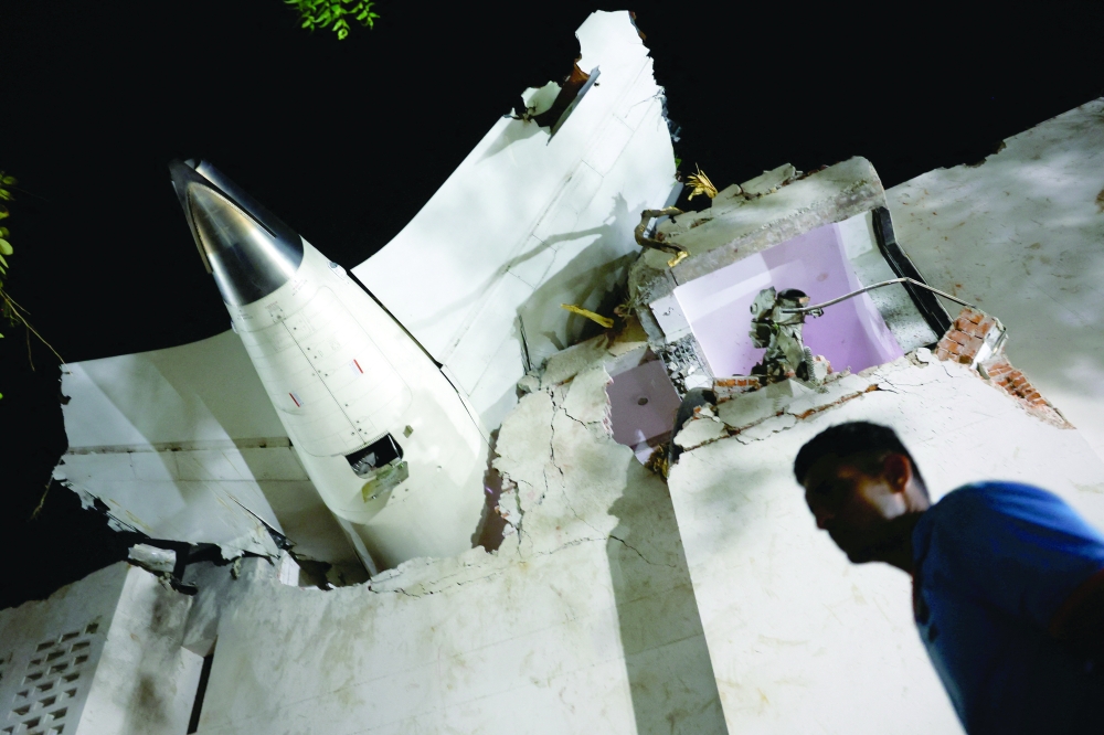 Aftermath of the Air India crash during take-off, in Ahmedabad