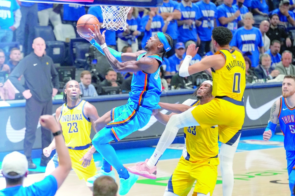 Oklahoma City Thunder guard Shai Gilgeous-Alexander (2) drives to the basket. — Reuters