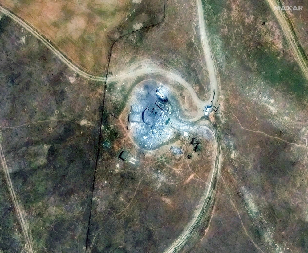 A satellite image shows the Piranshahr facility after strikes in Iran. — Reuters