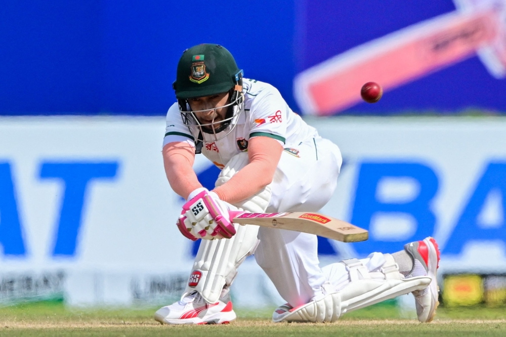 Bangladesh's Mushfiqur Rahim plays a shot during the first day of the first Test cricket match. — AFP