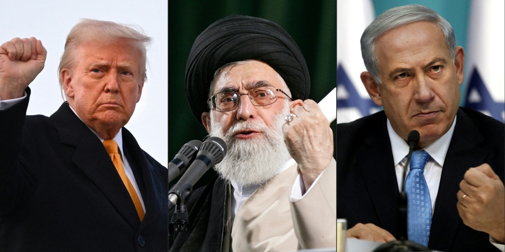 US President Donald Trump, Iran's supreme leader Ayatollah Ali Khamenei and Israeli Prime Minister Benjamin Netanyahu. — Reuters
