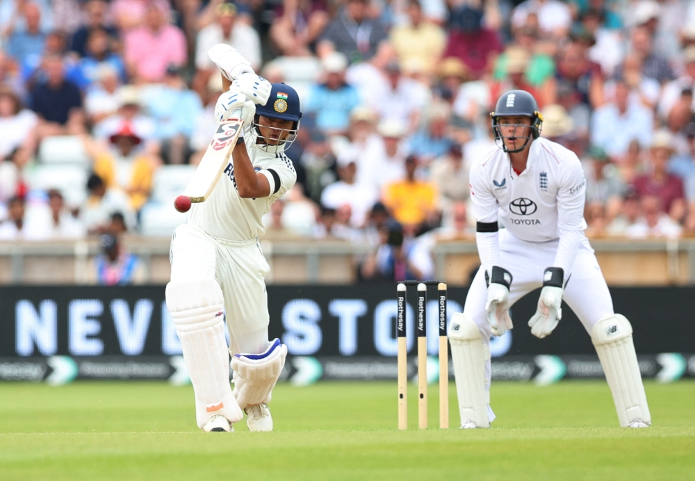 India's Yashasvi in action. — Reuters